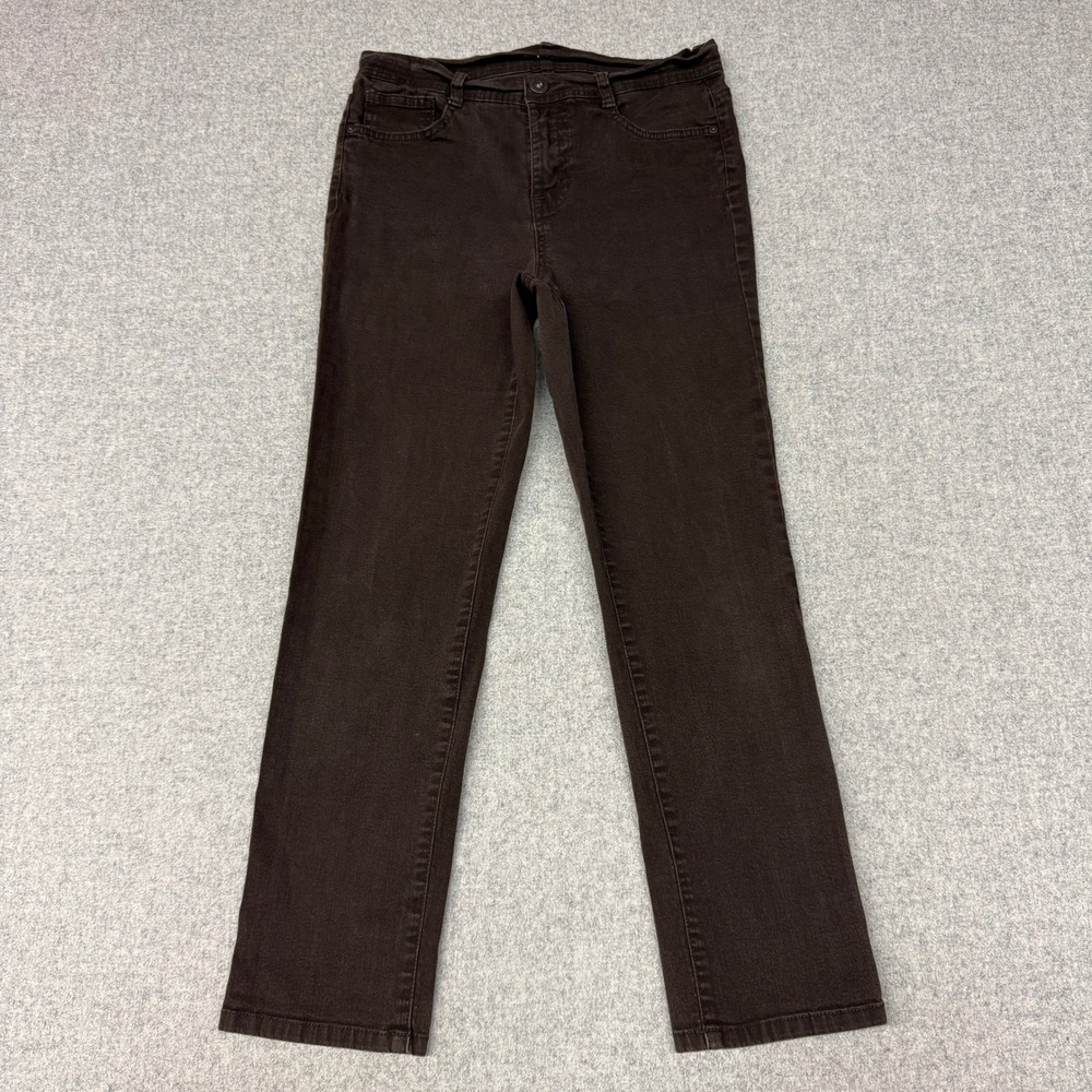 Style & Co Denim Jeans 8P Brown Straight Leg Stretch Petite Casual Pants 2774